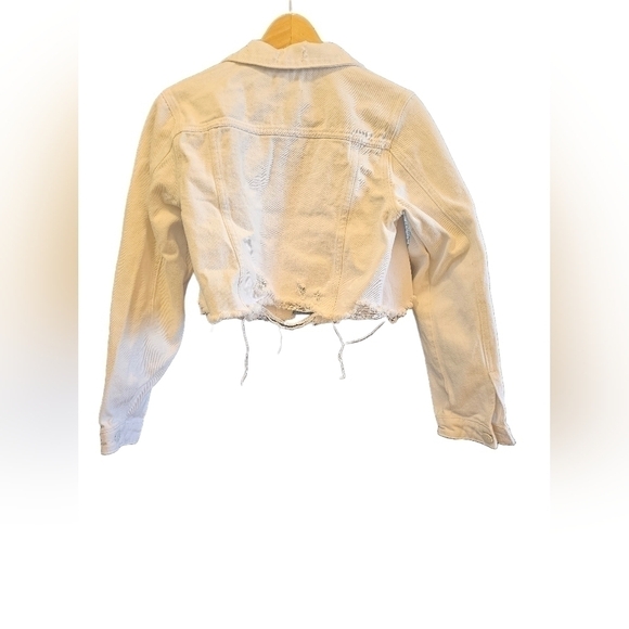 Mono B white distressed cropped jean jacket small - Picture 3 of 5